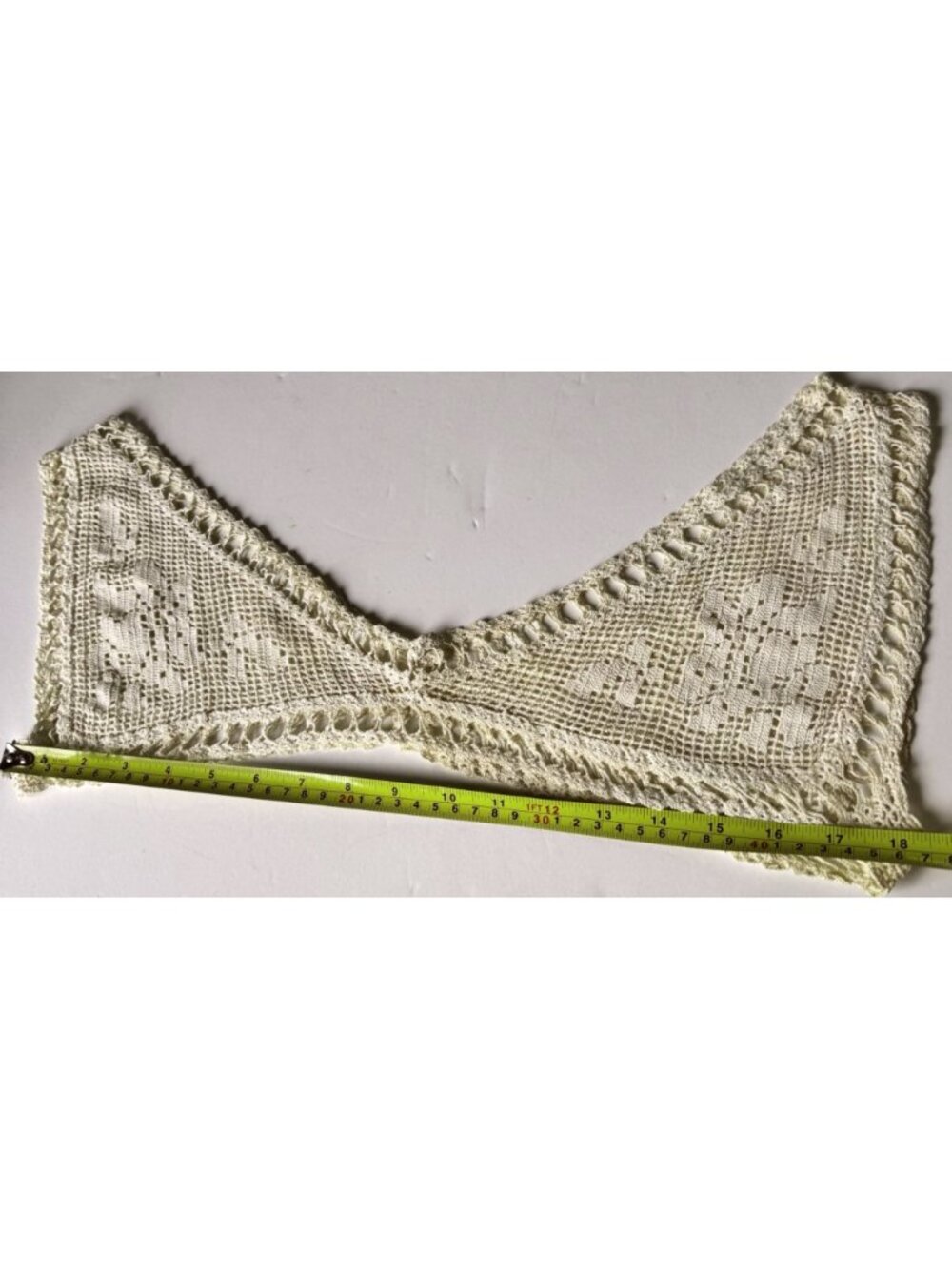 Antique Victorian Edwardian Handmade Womens Crocheted Camisole Lace Yoke Collar - Picture 12 of 14